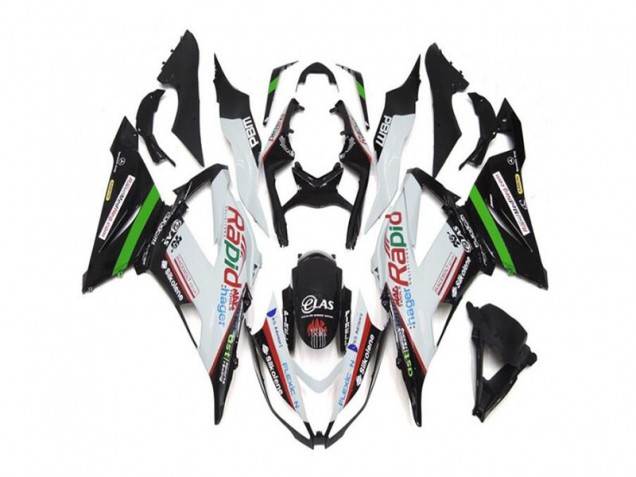 ABS Kit Carenatura Kawasaki ZX6R 2013-2018 - Bianco Nero ABS Kit Carenatura Kawasaki ZX6R 2013-2018 - Bianco Nero