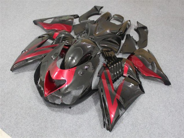 ABS Plastica & Carena Kawasaki ZX14R ZZR 1400 2006-2011 - Nero Rosso ABS Plastica & Carena Kawasaki ZX14R ZZR 1400 2006-2011 - Nero Rosso