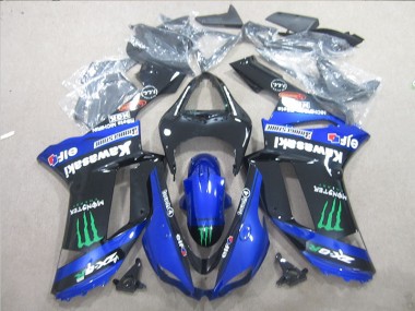 ABS Plastica & Carene Kawasaki ZX6R 2007-2008 - Nero Blu Verde Monster