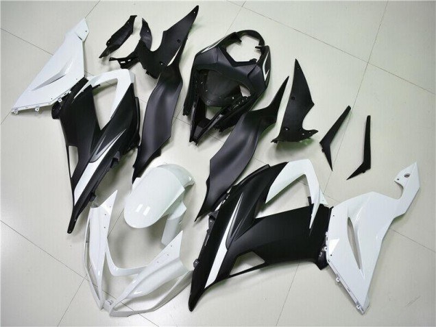 ABS Plastica & Carene Kawasaki ZX6R 2013-2018 - Bianco Nero ABS Plastica & Carene Kawasaki ZX6R 2013-2018 - Bianco Nero