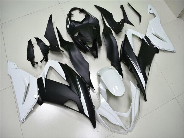 ABS Plastica & Carene Kawasaki ZX6R 2013-2018 - Bianco Nero ABS Plastica & Carene Kawasaki ZX6R 2013-2018 - Bianco Nero
