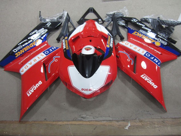 Carene Ducati 1098 2007-2014 - Rosso Bianco Info Strada Carene Ducati 1098 2007-2014 - Rosso Bianco Info Strada