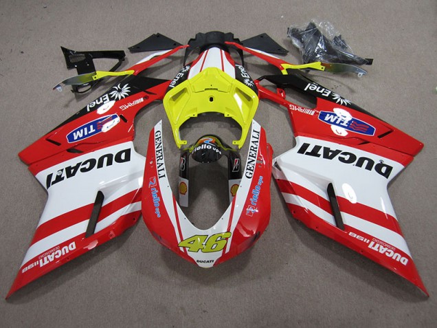 Carene Ducati 1098 848 2007-2014 - Rosso Bianco Generali 46 Carene Ducati 1098 848 2007-2014 - Rosso Bianco Generali 46