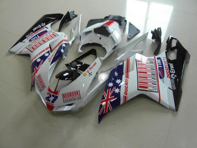 Carene Ducati 848 1098 1198 2007-2014 - Bianco Blu Rosso Carene Ducati 848 1098 1198 2007-2014 - Bianco Blu Rosso