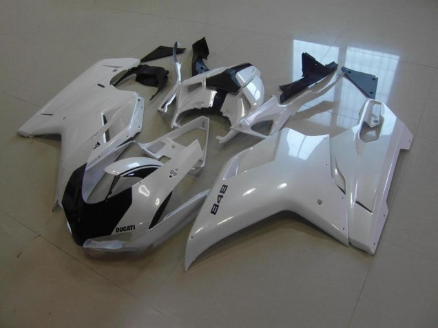 Carene Ducati 848 1098 1198 2007-2014 - Bianco Perla Nero Banda Carene Ducati 848 1098 1198 2007-2014 - Bianco Perla Nero Banda