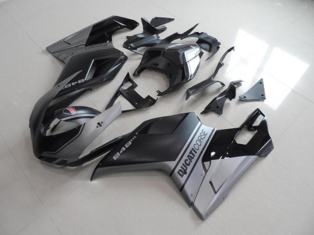 Carene Ducati 848 1098 1198 2007-2014 - Nero Opaco Argento Stile OEM Carene Ducati 848 1098 1198 2007-2014 - Nero Opaco Argento Stile OEM