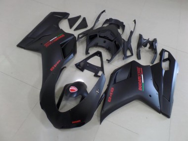 Carene Ducati 848 1098 1198 2007-2014 - Nero Opaco Rosso Adesivo