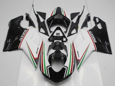 Carene Ducati 848 1098 1198 2007-2014 - Nero Verde & Bianco