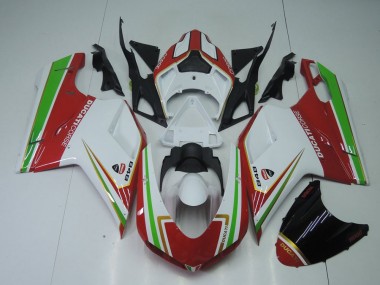 Carene Ducati 848 1098 1198 2007-2014 - Rosso Bianco & Verde