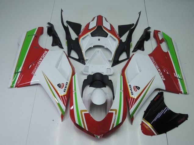 Carene Ducati 848 1098 1198 2007-2014 - Rosso Bianco & Verde