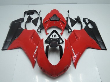 Carene Ducati 848 1098 1198 2007-2014 - Stile OEM Rosso con Nero Opaco Side