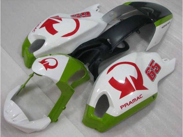 Carene Ducati Monster 696 2008-2012 - Bianco Rosso PRAMAC 65 Carene Ducati Monster 696 2008-2012 - Bianco Rosso PRAMAC 65