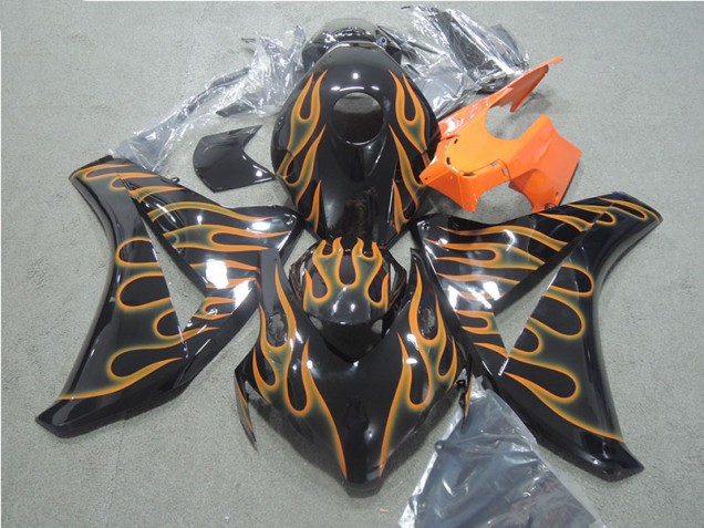 Carene Honda CBR 1000 RR 2008-2011 - Nero Arancia Fiamma