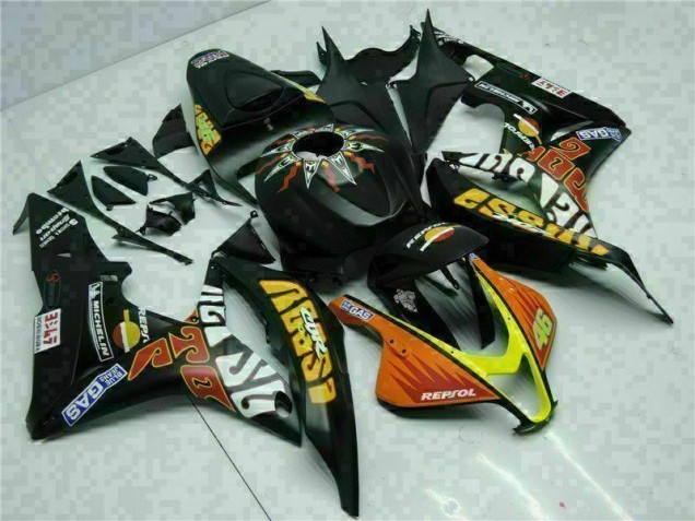 Carene Honda CBR 600 RR 2007-2008 - Nero Giallo Repsol 46