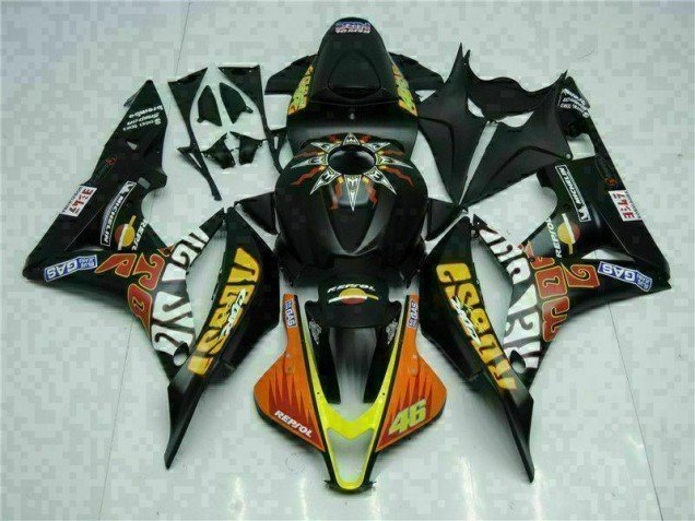 Carene Honda CBR 600 RR 2007-2008 - Nero Giallo Repsol 46