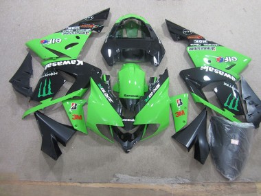 Carene Kawasaki ZX10R 2003-2005 - Nero Verde 3M Monster