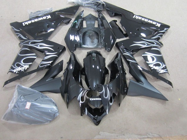 Carene Kawasaki ZX10R 2003-2005 - Nero con Bianco Fiamma