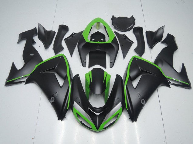 Carene Kawasaki ZX10R 2006-2007 - Nero Opaco con Verde Line Carene Kawasaki ZX10R 2006-2007 - Nero Opaco con Verde Line