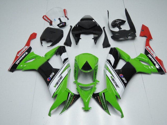 Carene Kawasaki ZX10R 2008-2010 - Bianco Nero & Verde Carene Kawasaki ZX10R 2008-2010 - Bianco Nero & Verde