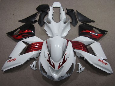 Carene Kawasaki ZX14R ZZR 1400 2006-2011 - Bianco Rosso Ninja