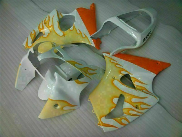 Carene Kawasaki ZX6R 2000-2002 - Bianco Giallo Fiamma Carene Kawasaki ZX6R 2000-2002 - Bianco Giallo Fiamma