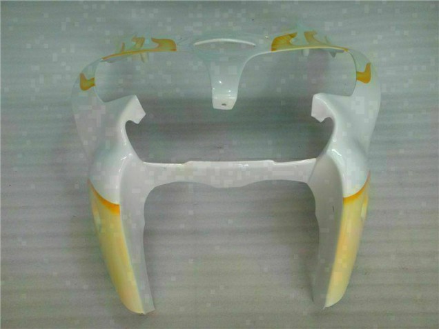 Carene Kawasaki ZX6R 2000-2002 - Bianco Giallo Fiamma Carene Kawasaki ZX6R 2000-2002 - Bianco Giallo Fiamma