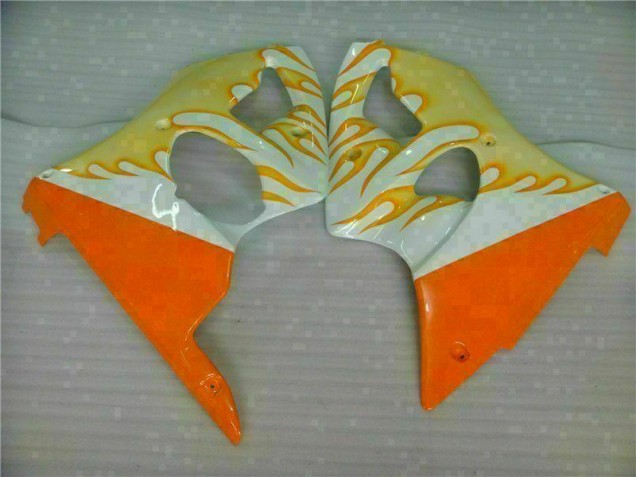 Carene Kawasaki ZX6R 2000-2002 - Bianco Giallo Fiamma Carene Kawasaki ZX6R 2000-2002 - Bianco Giallo Fiamma