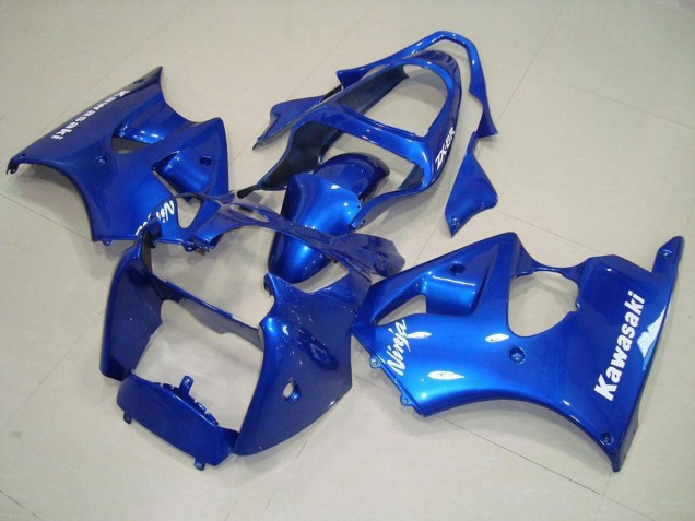 Carene Kawasaki ZX6R 2000-2002 - Blu con Bianco Decalcomanie Carene Kawasaki ZX6R 2000-2002 - Blu con Bianco Decalcomanie