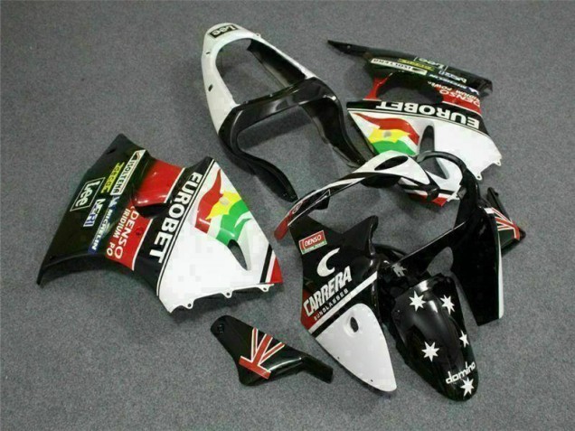 Carene Kawasaki ZX6R 2000-2002 - Nero Bianco Eurobet Carene Kawasaki ZX6R 2000-2002 - Nero Bianco Eurobet