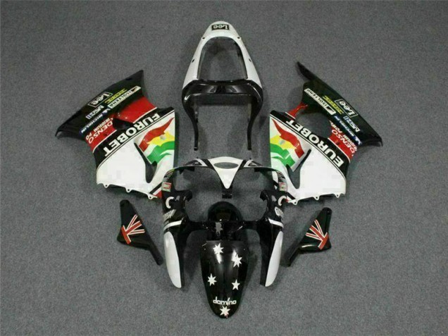 Carene Kawasaki ZX6R 2000-2002 - Nero Bianco Eurobet Carene Kawasaki ZX6R 2000-2002 - Nero Bianco Eurobet