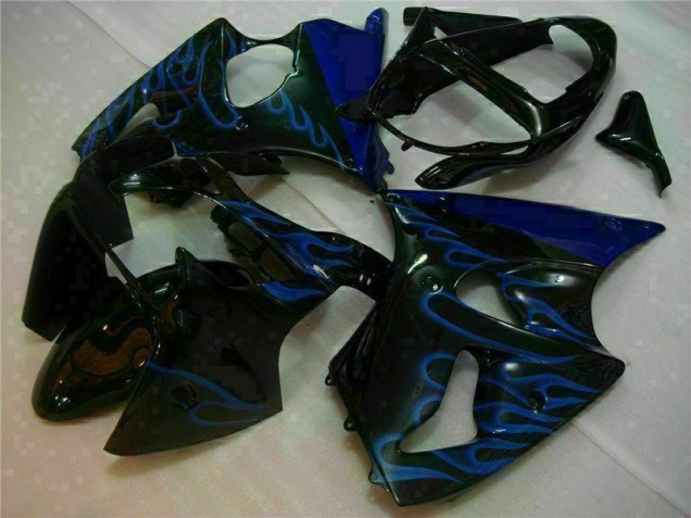 Carene Kawasaki ZX6R 2000-2002 - Nero con Blu Fiamma Carene Kawasaki ZX6R 2000-2002 - Nero con Blu Fiamma