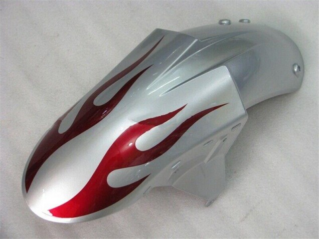 Carene Kawasaki ZX6R 2005-2006 - Argento Rosso Fiammas Carene Kawasaki ZX6R 2005-2006 - Argento Rosso Fiammas