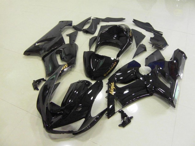 Carene Kawasaki ZX6R 2005-2006 - Lucido Nero Oro Decalcomanie Carene Kawasaki ZX6R 2005-2006 - Lucido Nero Oro Decalcomanie