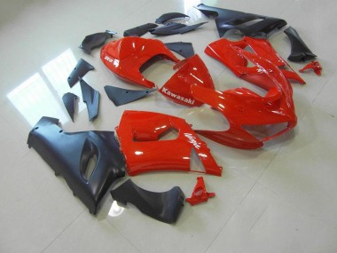 Carene Kawasaki ZX6R 2005-2006 - Rosso & Nero Opaco