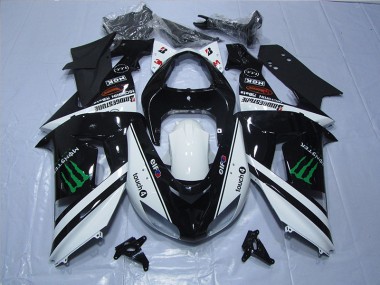 Carene Kawasaki ZX6R 2007-2008 - Nero Bianco Monster Touch4