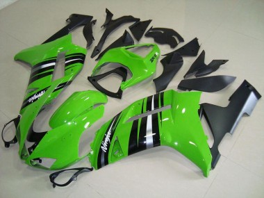 Carene Kawasaki ZX6R 2007-2008 - Verde & Argento Banda