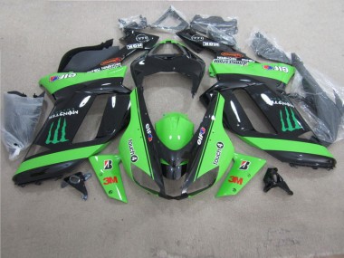 Carene Kawasaki ZX6R 2007-2008 - Verde Nero 3M Monster