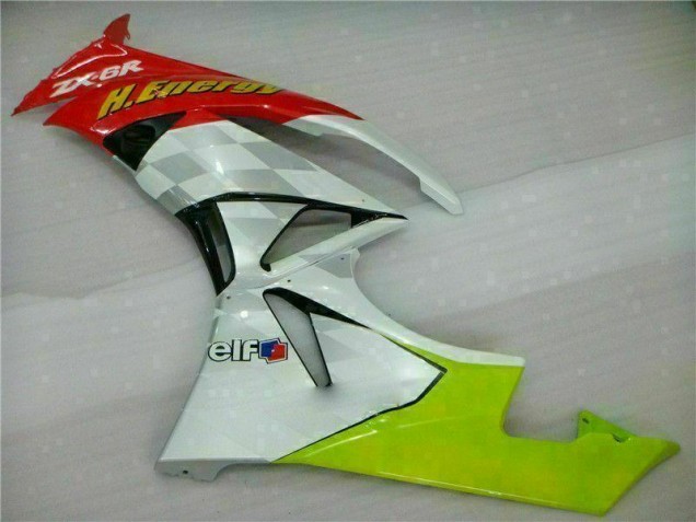 Carene Kawasaki ZX6R 2009-2012 - Bianco Rosso H. Energy Carene Kawasaki ZX6R 2009-2012 - Bianco Rosso H. Energy