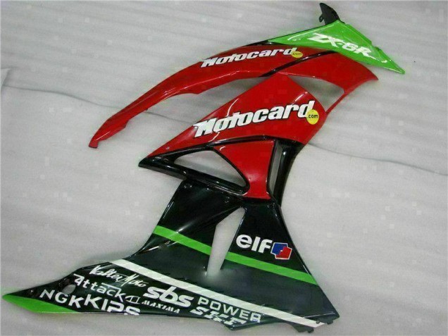 Carene Kawasaki ZX6R 2009-2012 - Nero Rosso Verdecard Carene Kawasaki ZX6R 2009-2012 - Nero Rosso Verdecard