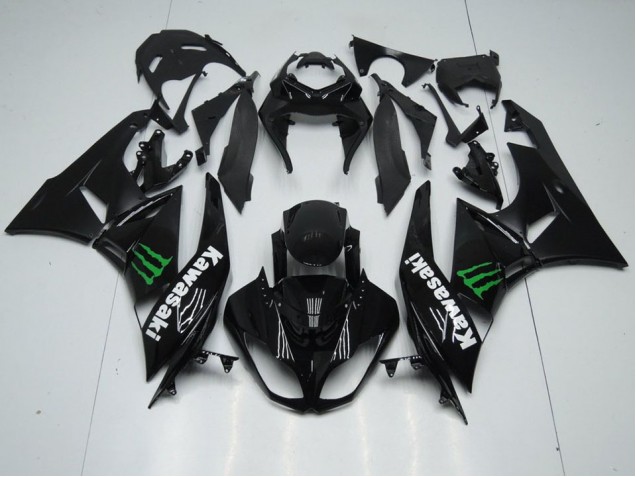 Carene Kawasaki ZX6R 2009-2012 - Nero con Monster Carene Kawasaki ZX6R 2009-2012 - Nero con Monster