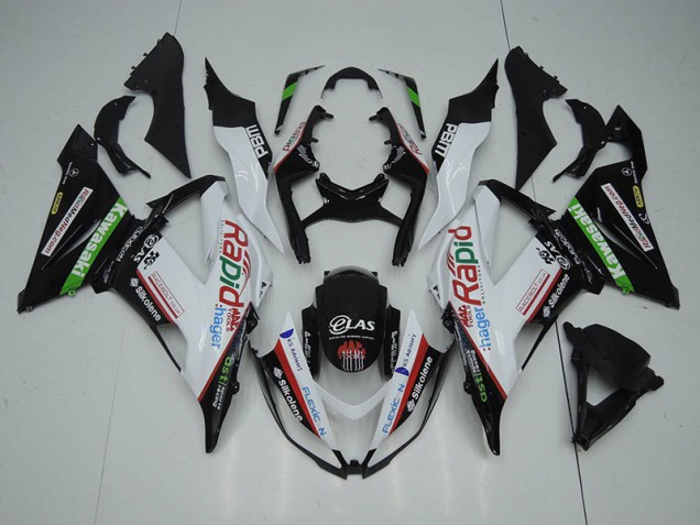 Carene Kawasaki ZX6R 2013-2018 - Nero Bianco Rapid Hager Carene Kawasaki ZX6R 2013-2018 - Nero Bianco Rapid Hager