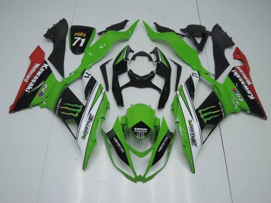 Carene Kawasaki ZX6R 2013-2018 - Nero Verde Bianco Monster