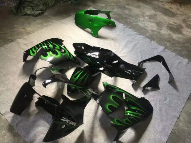 Carene Kawasaki ZX9R 2000-2001 - Lucido Nero Verde Fiamma