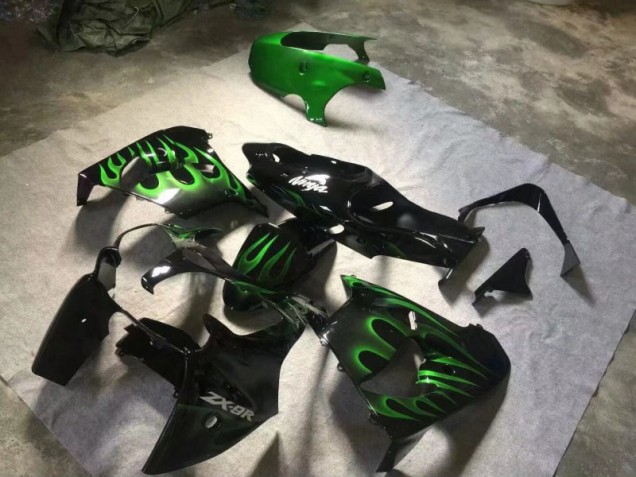 Carene Kawasaki ZX9R 2000-2001 - Lucido Nero Verde Fiamma Carene Kawasaki ZX9R 2000-2001 - Lucido Nero Verde Fiamma