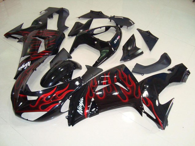 Carene & Plastica Kawasaki ZX10R 2006-2007 - Nero Rosso Fiamma Carene & Plastica Kawasaki ZX10R 2006-2007 - Nero Rosso Fiamma