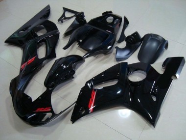 Carene & Plastica Yamaha R6 1998-2002 - Lucido Nero Rosso Decalcomanie