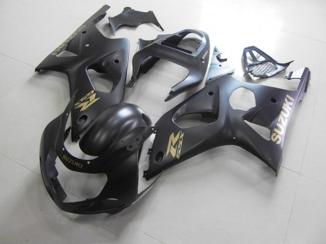 Carene Suzuki GSXR 1000 K1 2000-2002 - Tutto Nero Opaco con Oro Adesivo Carene Suzuki GSXR 1000 K1 2000-2002 - Tutto Nero Opaco con Oro Adesivo