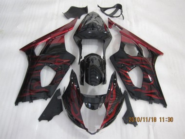 Carene Suzuki GSXR 1000 K3 2003-2004 - Nero Rosso Fiamma