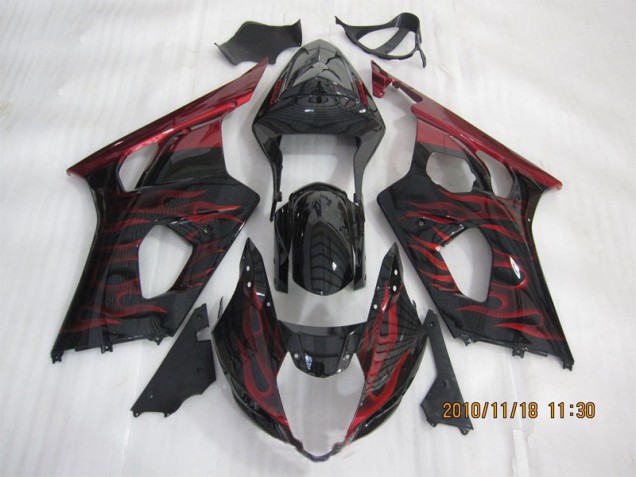Carene Suzuki GSXR 1000 K3 2003-2004 - Nero Rosso Fiamma