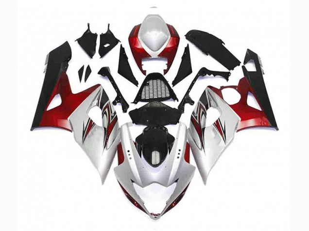 Carene Suzuki GSXR 1000 K5 2005-2006 - Argento Rosso Nero